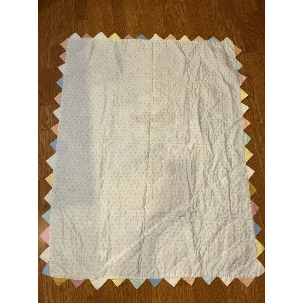 Precious Moments Baby Blanket Quilt Comforter Teddy Bear Balloon Rainbow Moon
